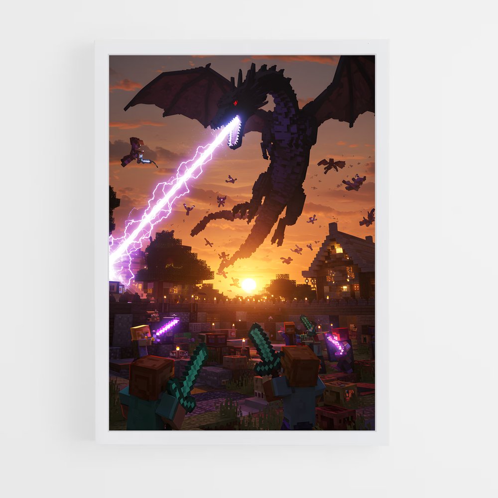 Poster L'Essor du Dragon – affiche Minecraft (vue 3)